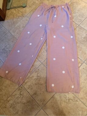 entro Mocha Wide-Leg Polka Dot Pants